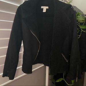 Faux Sherpa Moto Suede Jacket